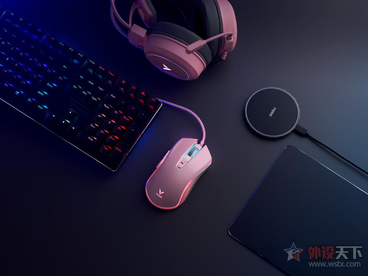 抗磨耐用,带来激爽敲击手感;v305幻彩rgb光学游戏鼠标左右手对称设计