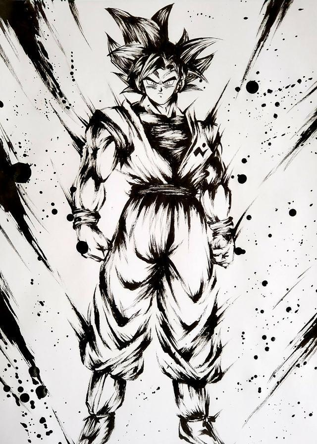 另类水墨风格七龙珠壁纸欣赏,黑白对撞极具视觉冲击!