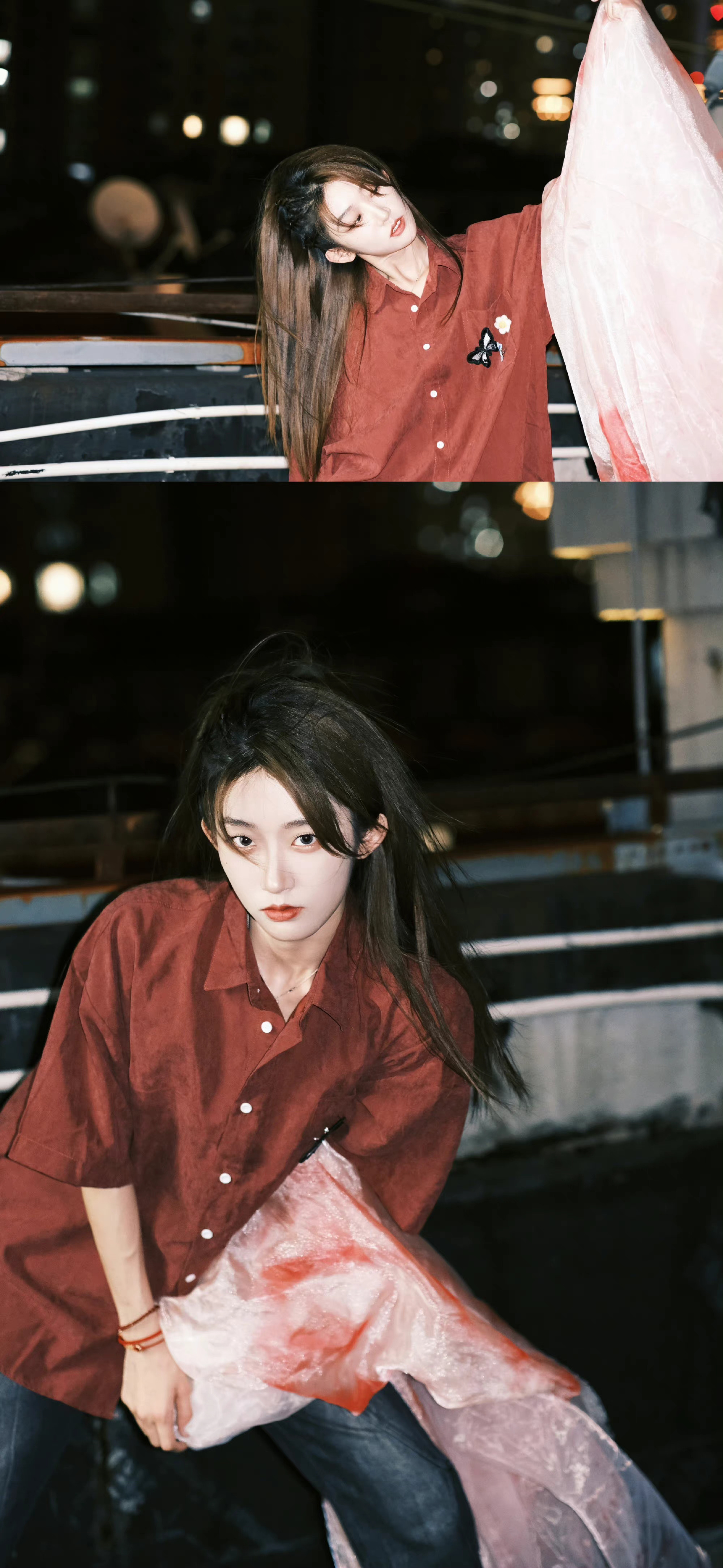 张月铭身穿红色衬衫又美又帅个性十足生日快乐未来可期