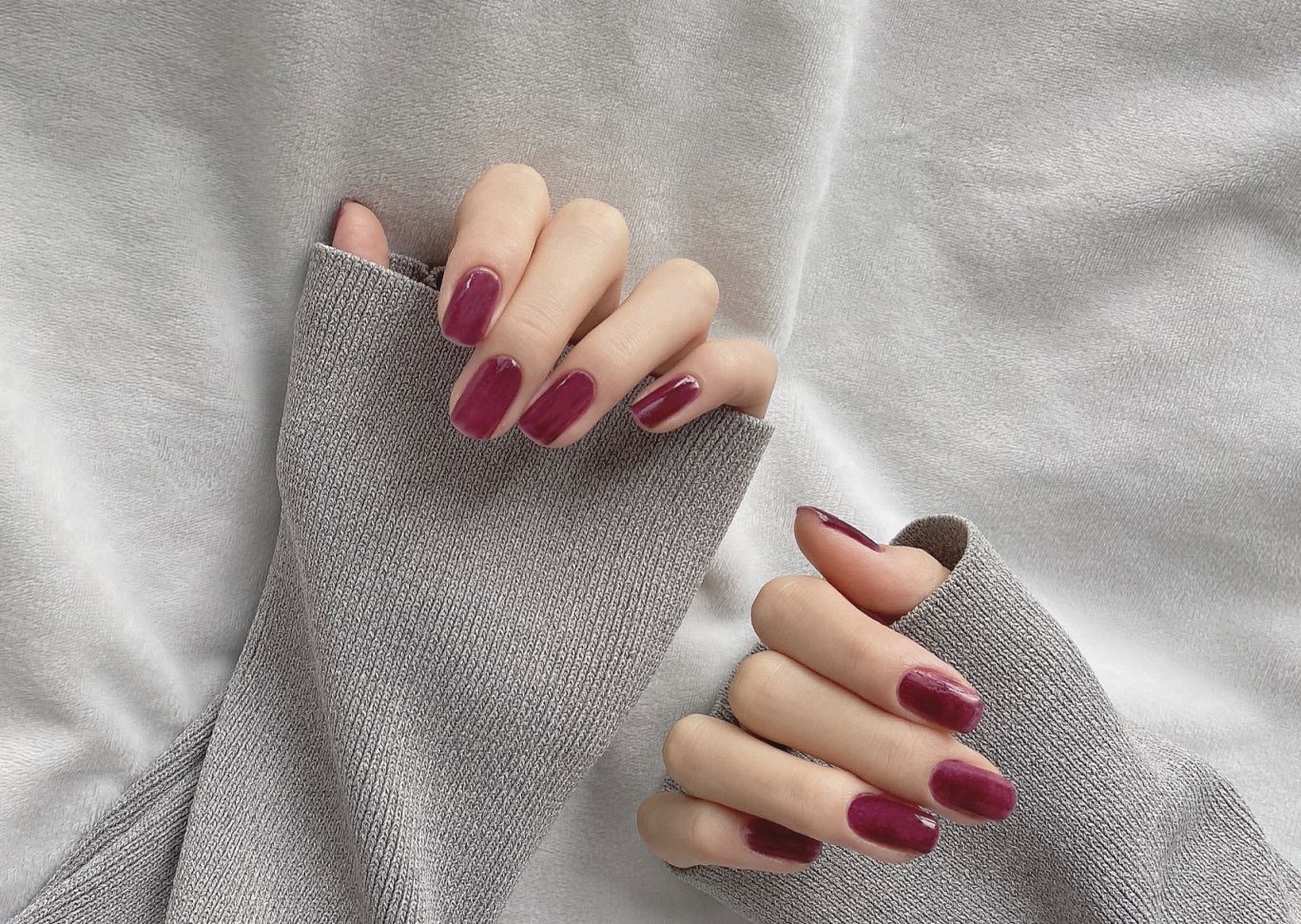 冰透葡萄美甲,果冻质感一绝