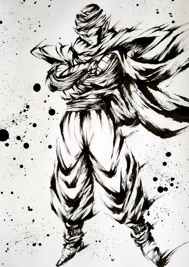 另类水墨风格七龙珠壁纸欣赏,黑白对撞极具视觉冲击!