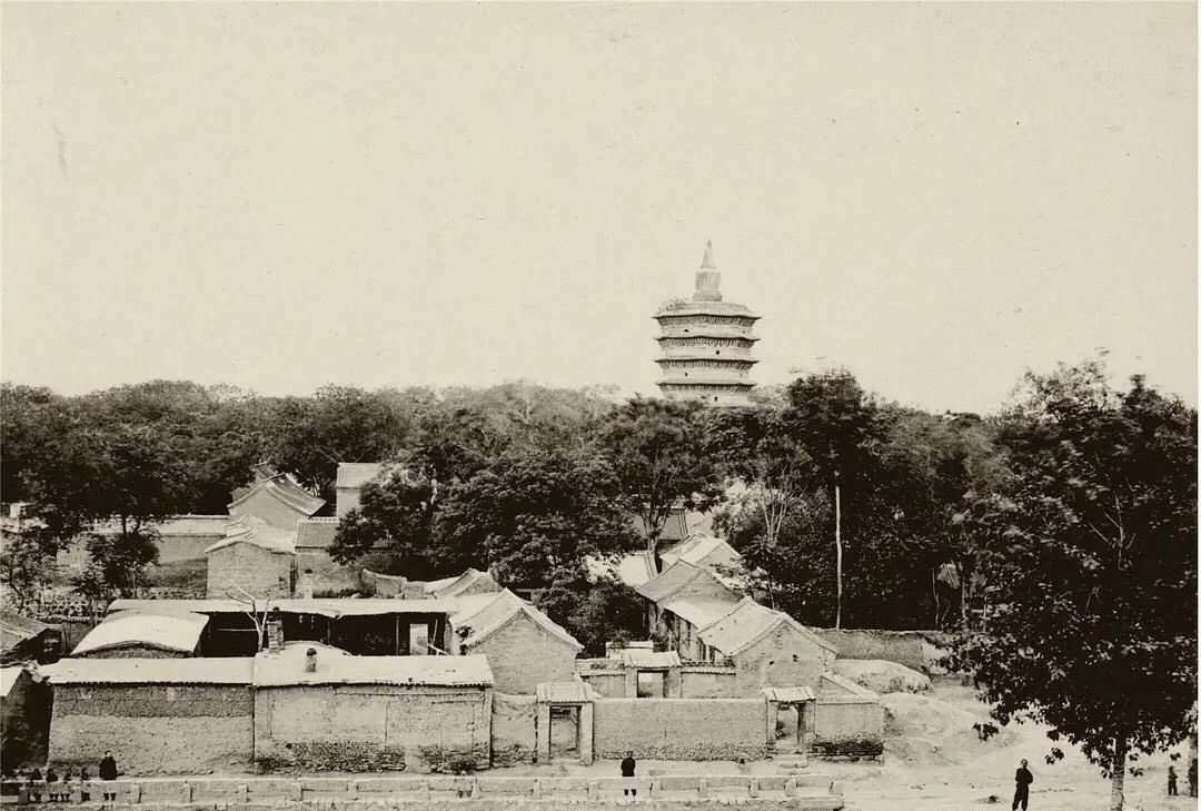 1909年河南彰德府(安阳)老照片:文峰塔,钟楼,鼓楼