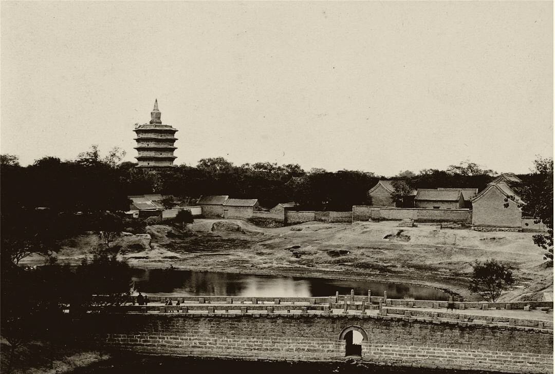 1909年河南彰德府(安阳)老照片:文峰塔,钟楼,鼓楼