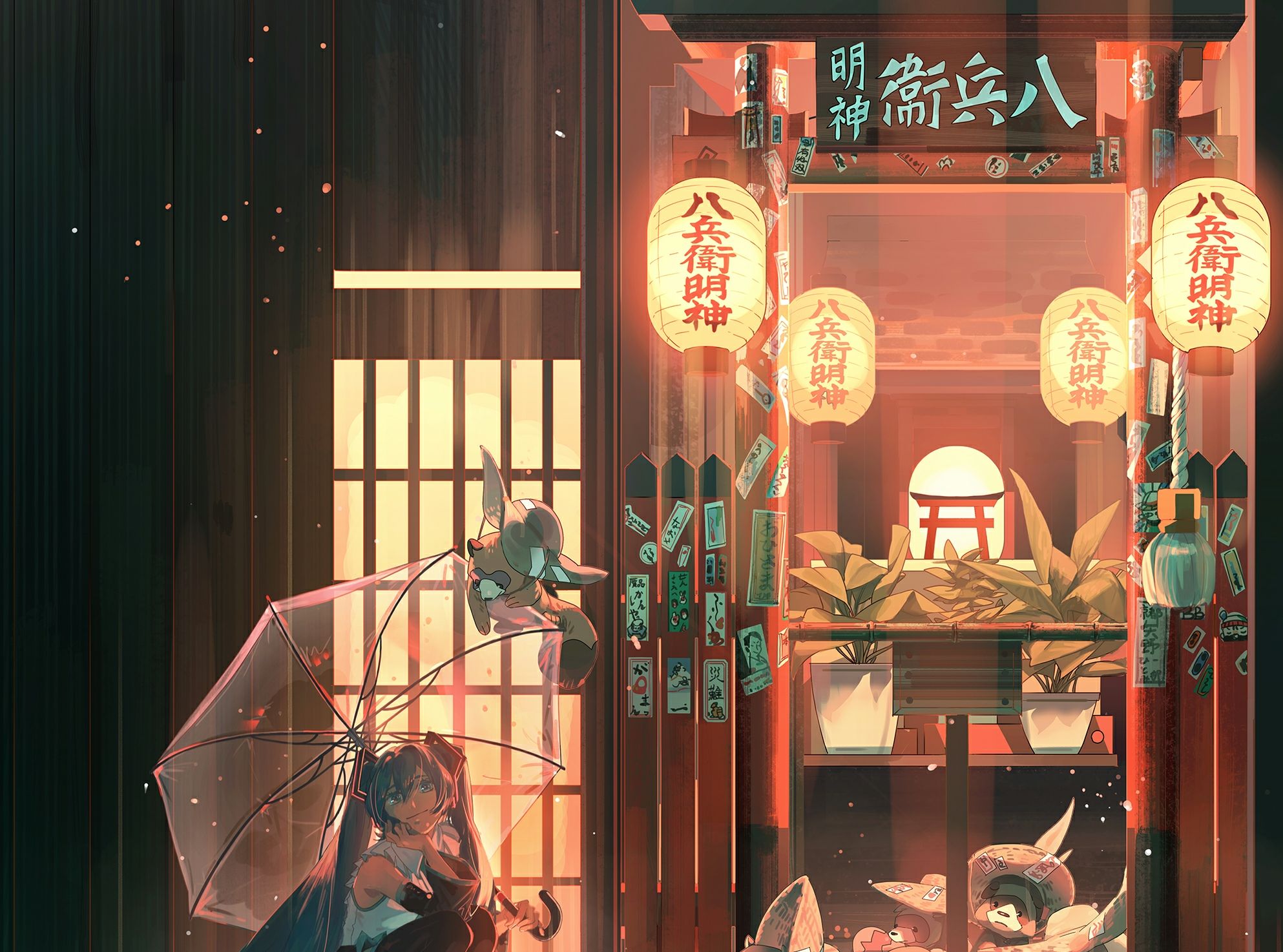 看 初音未来 的插画壁纸 真的是一种艺术的享受 画得太美了