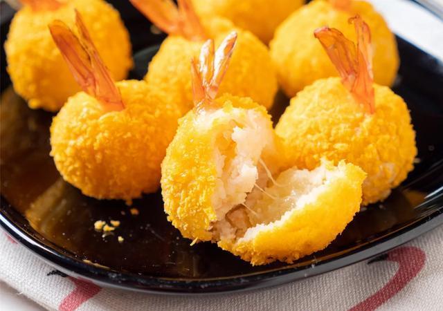 不用油炸的芝士虾球!家庭超简版!外酥里嫩!奶香浓郁!
