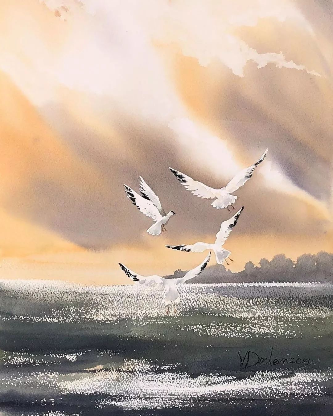 充满大意境的水彩画,梦幻而自带仙气!