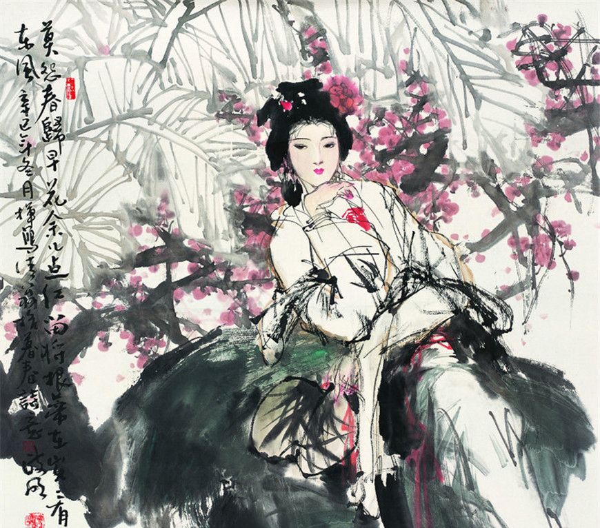 当代画家陈政明仕女画作品欣赏