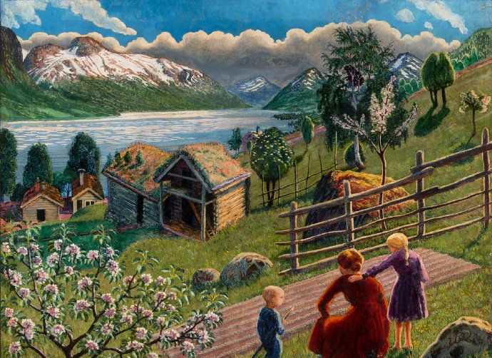 挪威的森林和旷野,艺术家nikolai astrup笔下壮丽的自然风景_高清图集