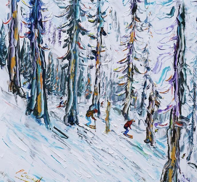 舒适的蓝白色调——英国画家皮特·卡斯韦尔油画作品欣赏