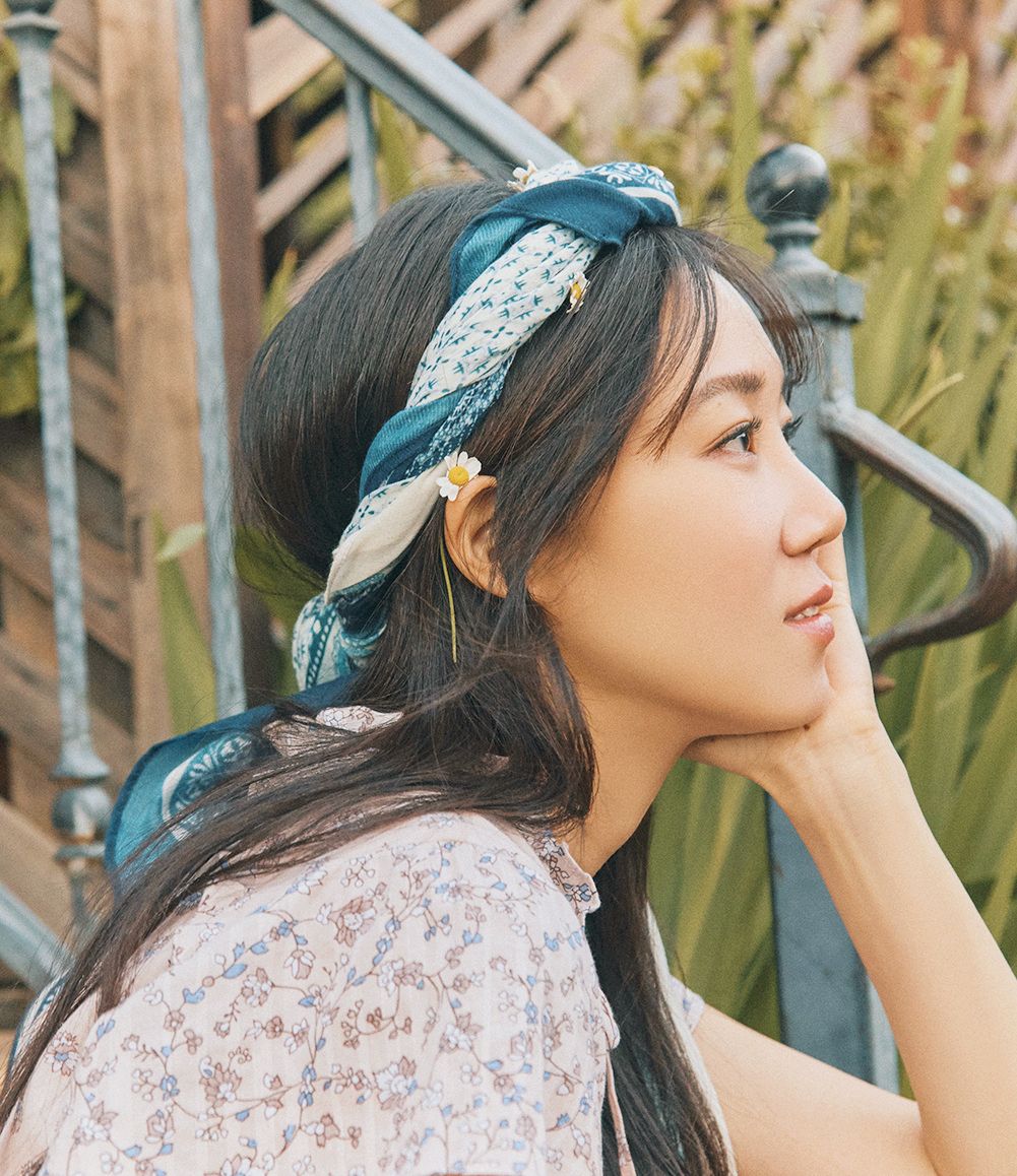 孔孝真画报,印花头巾,碎花长裙绑带凉鞋_高清图集_新浪网