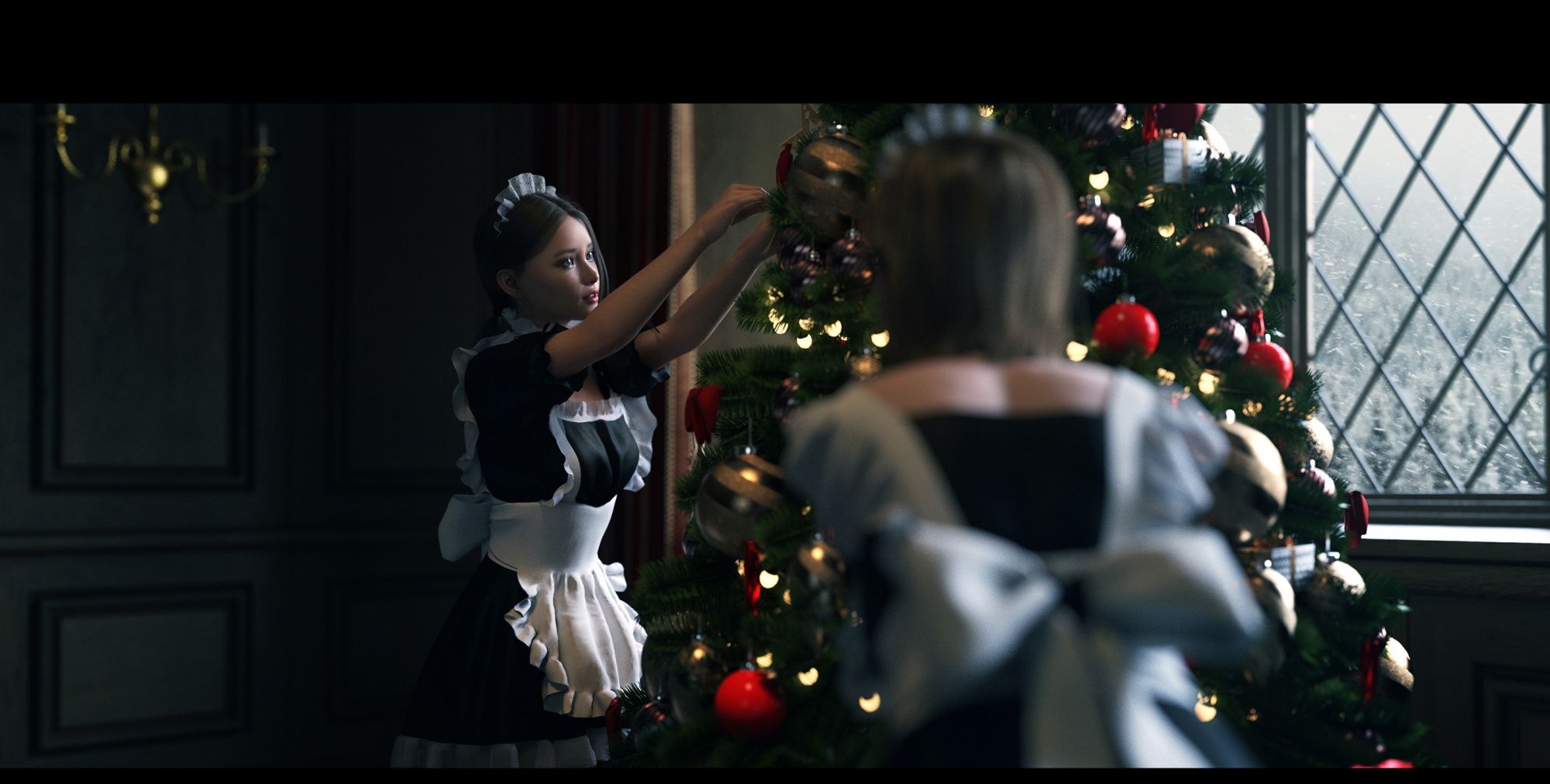 国人插画师loull_aroll的女仆小姐姐,拿去做壁纸