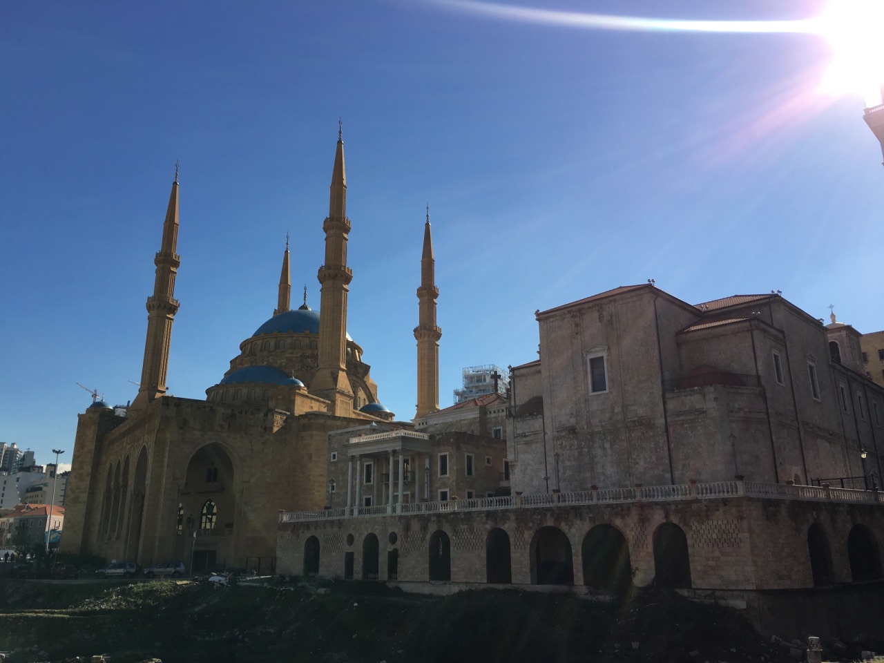 游览西亚黎巴嫩贝鲁特蓝色清真寺