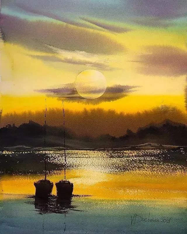 充满大意境的水彩画,梦幻而自带仙气!