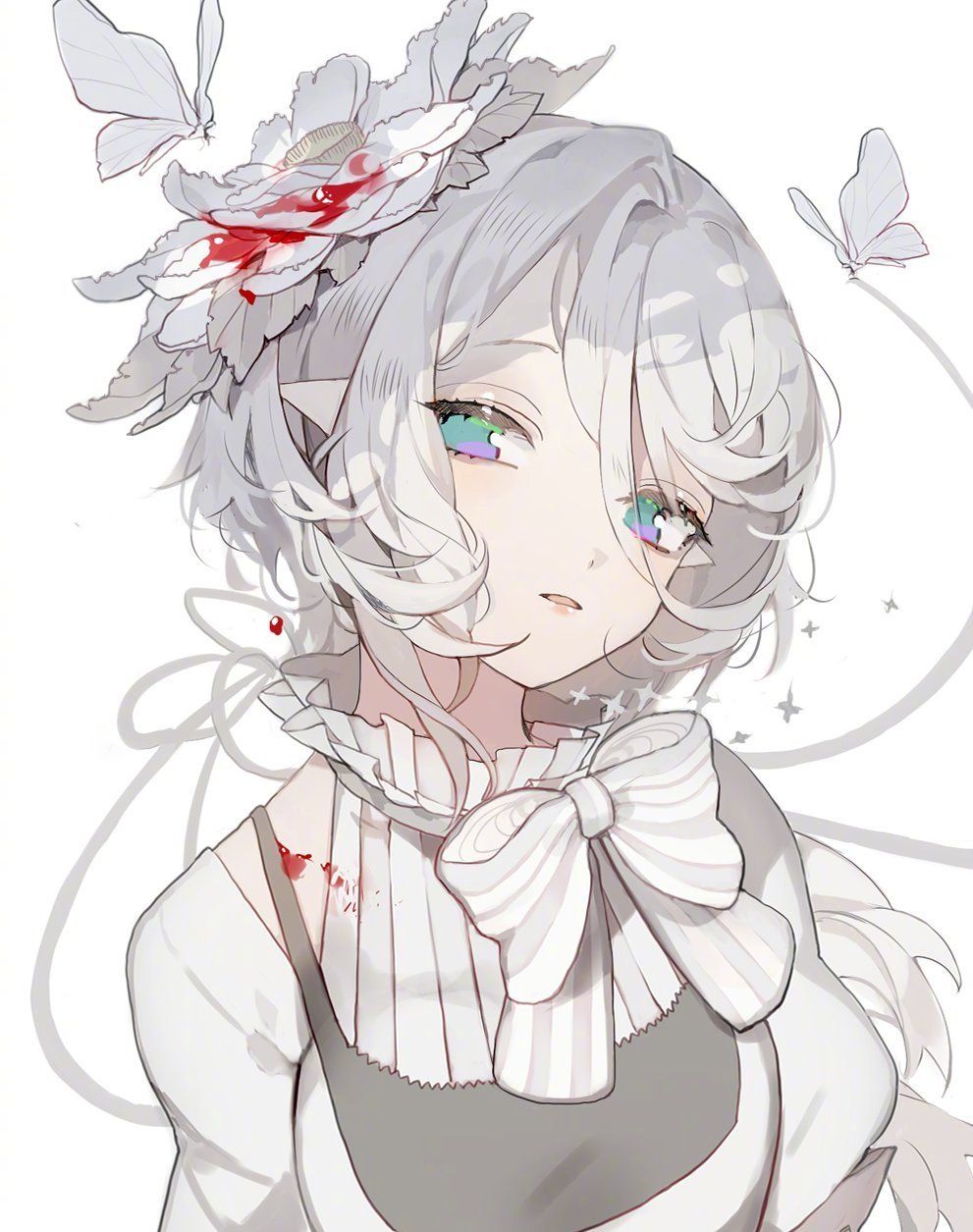 低饱和配色高冷风格女生插画,太美了