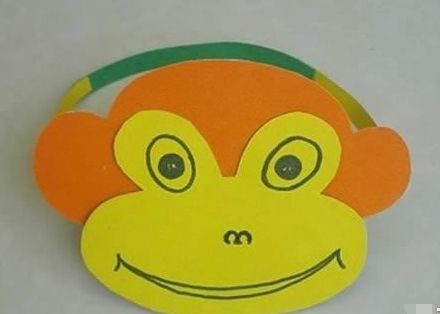 简单卡纸猴子头饰制作幼儿猴子帽子的做法