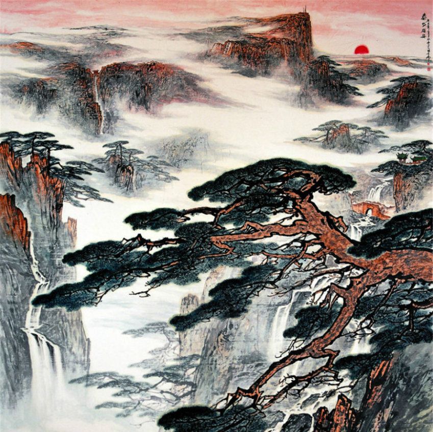 当代画家张登堂山水画作品欣赏