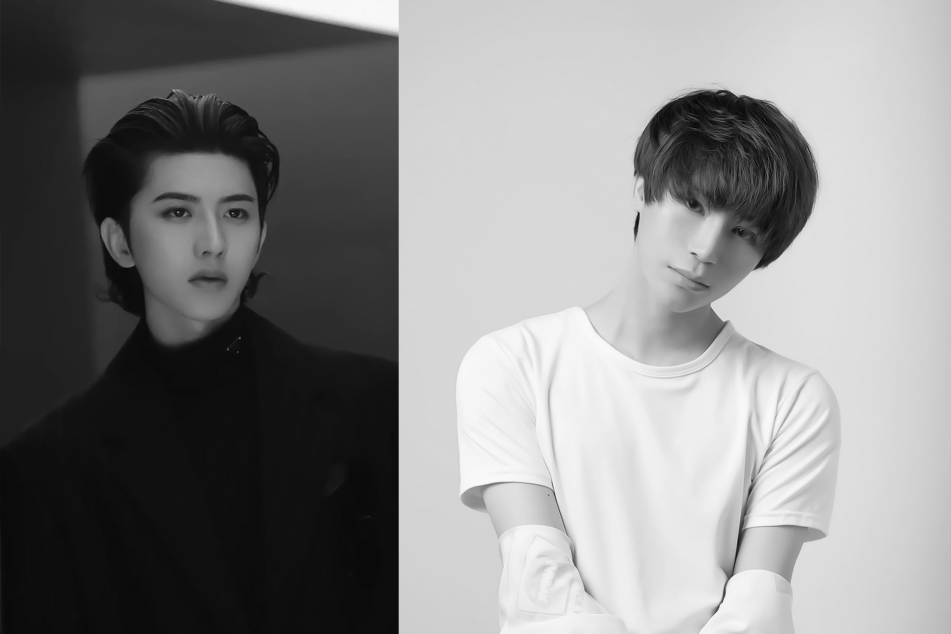 蔡徐坤陈奕天两款复古黑白时尚大片也太好看了吧