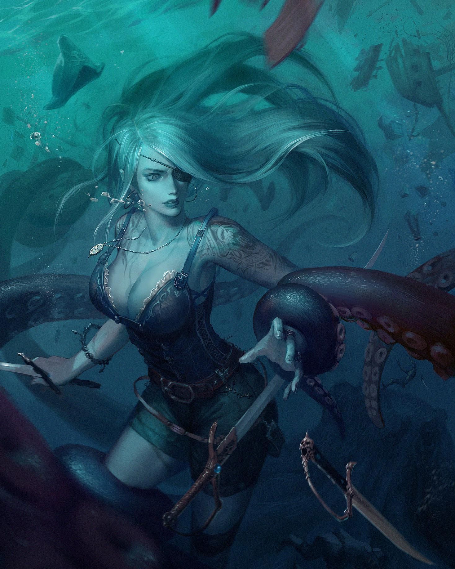 cg概念插画设计图:我于杀戮之中盛放,亦如黎明中的花朵