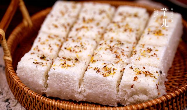 大米松糕最好吃的做法,无需烤箱,不揉面不发酵,暄软弹口太香了|松糕