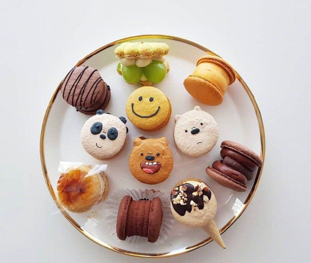 甜甜多款式的马卡龙创意造型卡通美食图片
