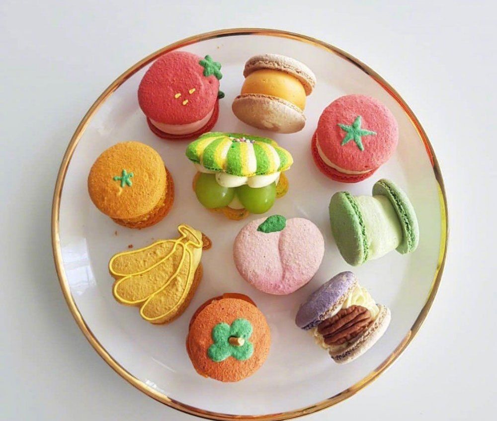 甜甜多款式的马卡龙创意造型卡通美食图片