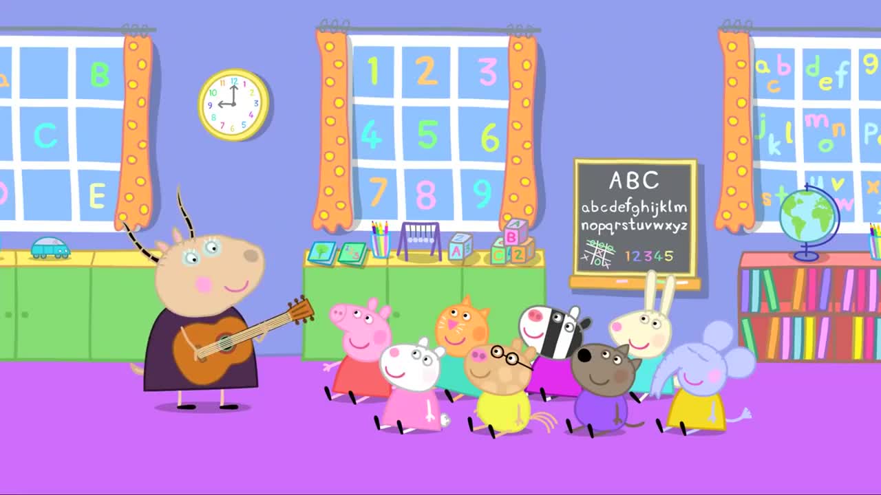 小猪佩奇老师唱歌佩德罗一直咳嗽像极了伴奏