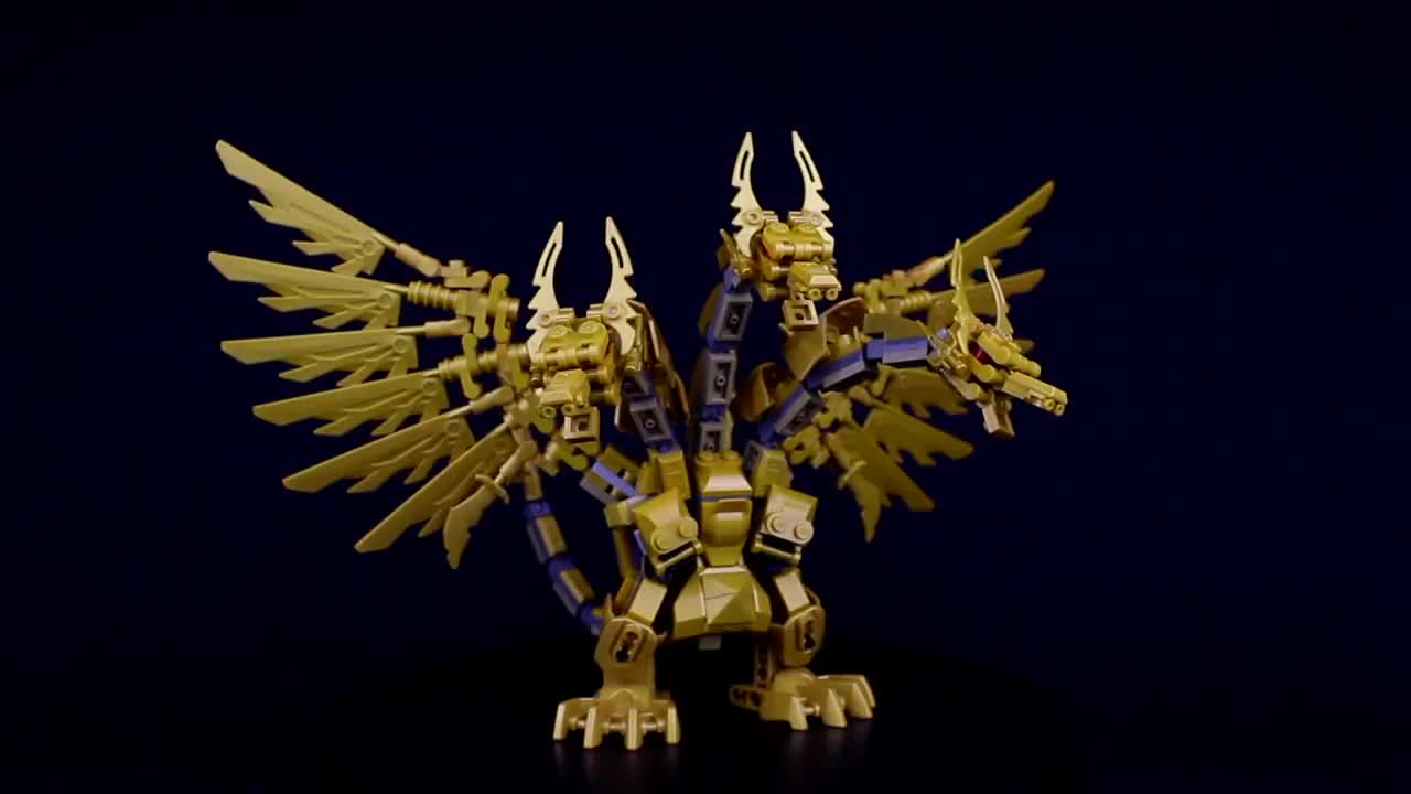 哥斯拉三头龙lego自创变形机器人