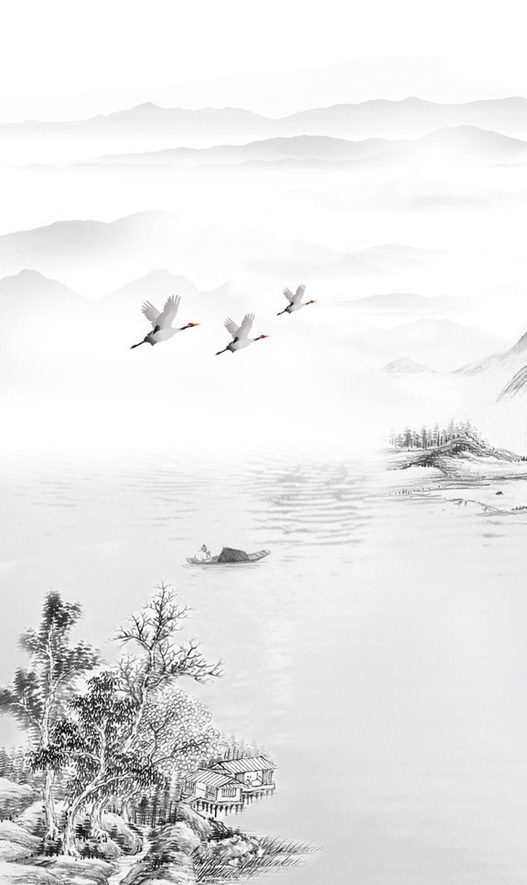 水墨画是中国画的一个分支,主要是由文人画发展起来的,全部用墨色来画