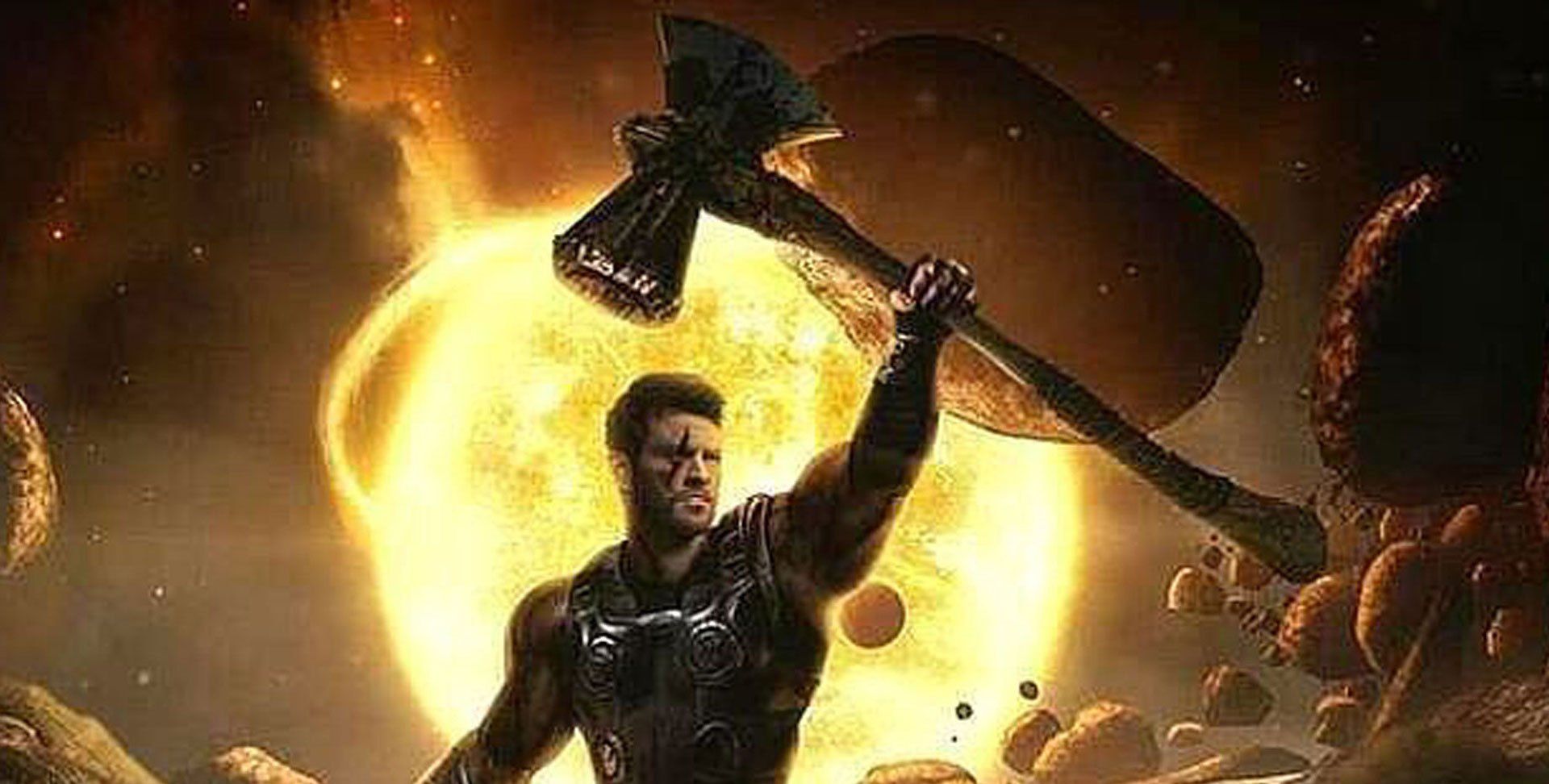 漫威雷神索尔的"创意海报":图1高举风暴破坏者,图4蓄势待发!