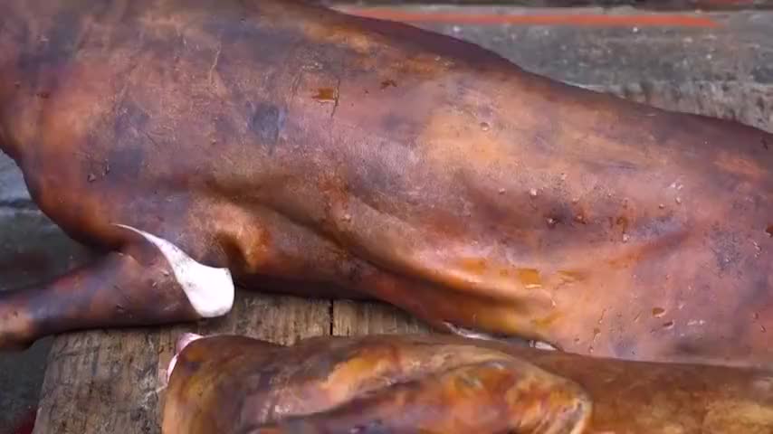 农村小伙现场炖狗肉,3口大锅齐上阵,出锅那一刻口水忍不住了