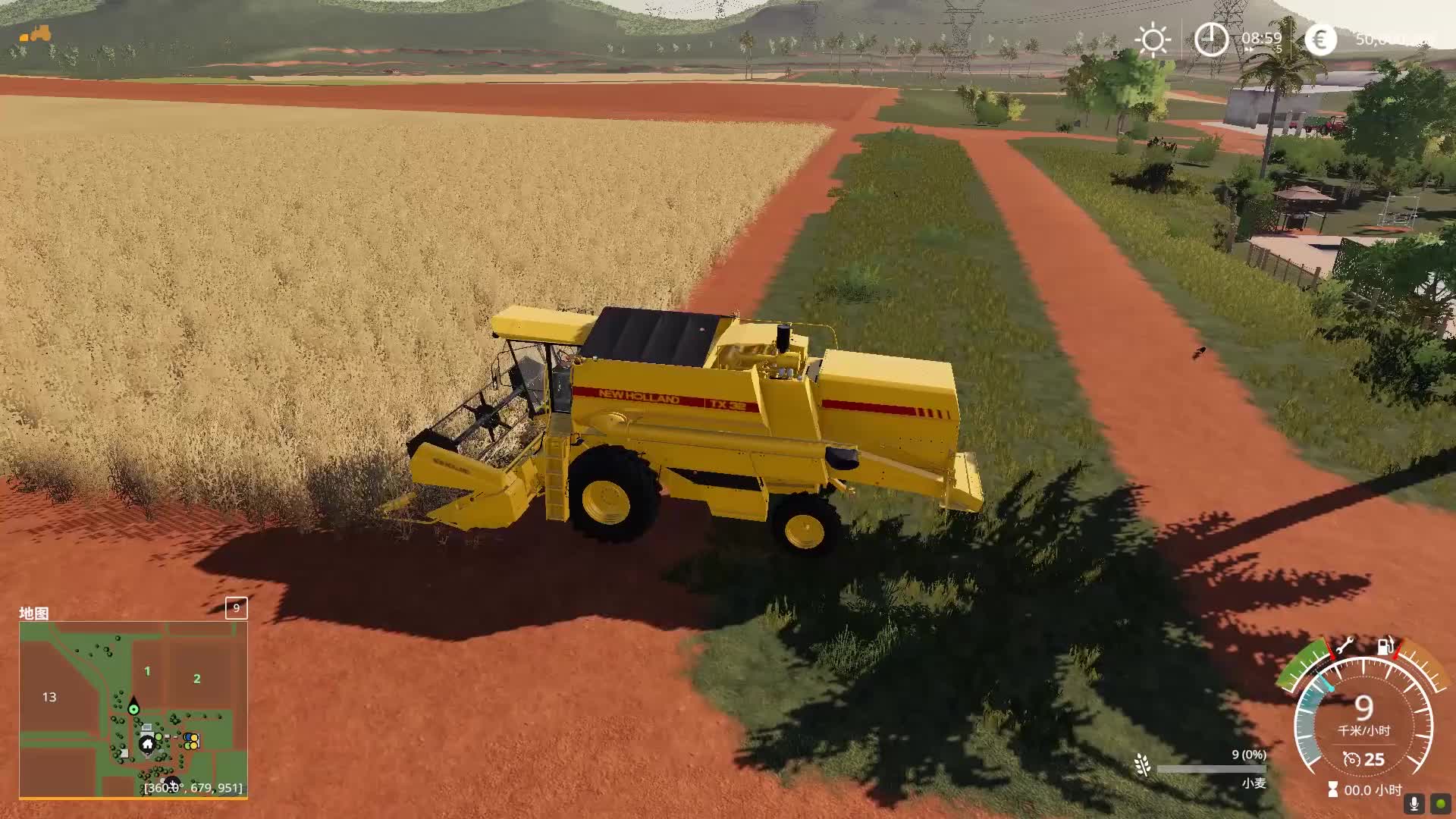 模拟农场19新版地图高收入开局就得收小麦