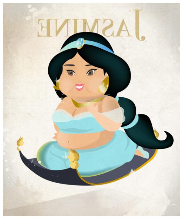 当迪士尼公主变成小胖子,白雪公主都吃成这样了,简直太逗了!