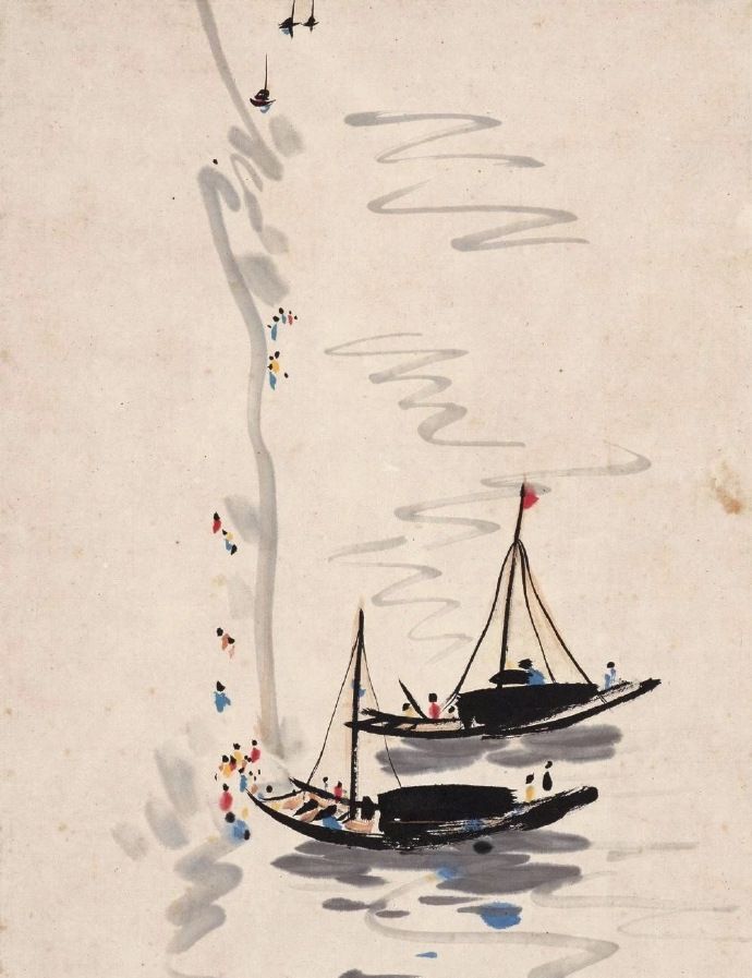 著名画家吴冠中笔下承载着江南水乡风情的精美画作欣赏