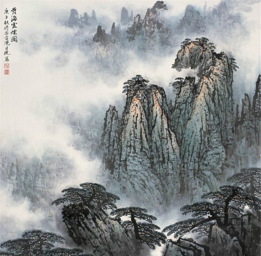 当代画家孙日晓山水画作品欣赏__财经头条