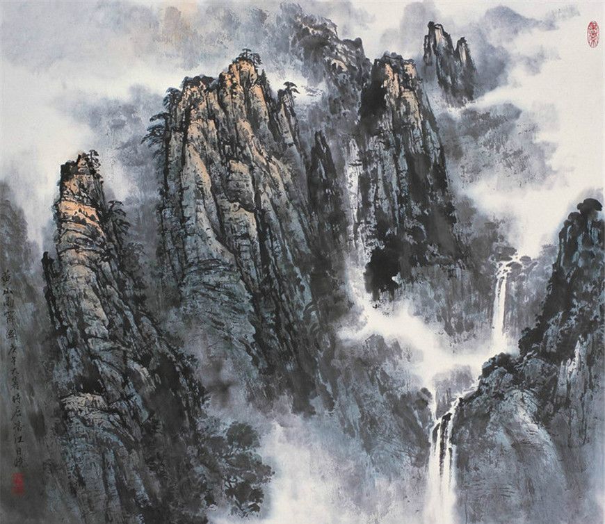 当代画家孙日晓山水画作品欣赏__财经头条