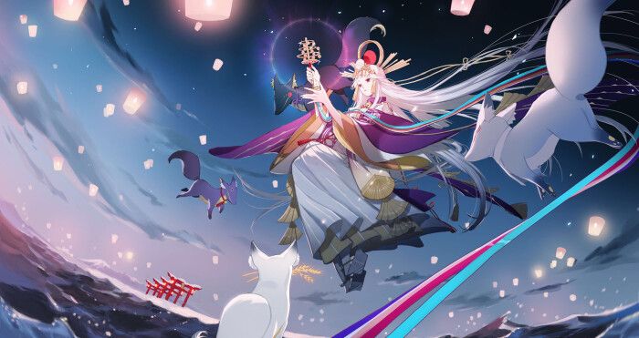 「阴阳师插画」微小的幸福就在身边,容易满足就是天堂