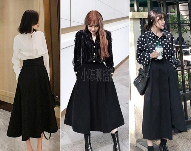 今年超流行的黑色半身裙,搭配这四种时髦上衣,提升衣品添魅力!