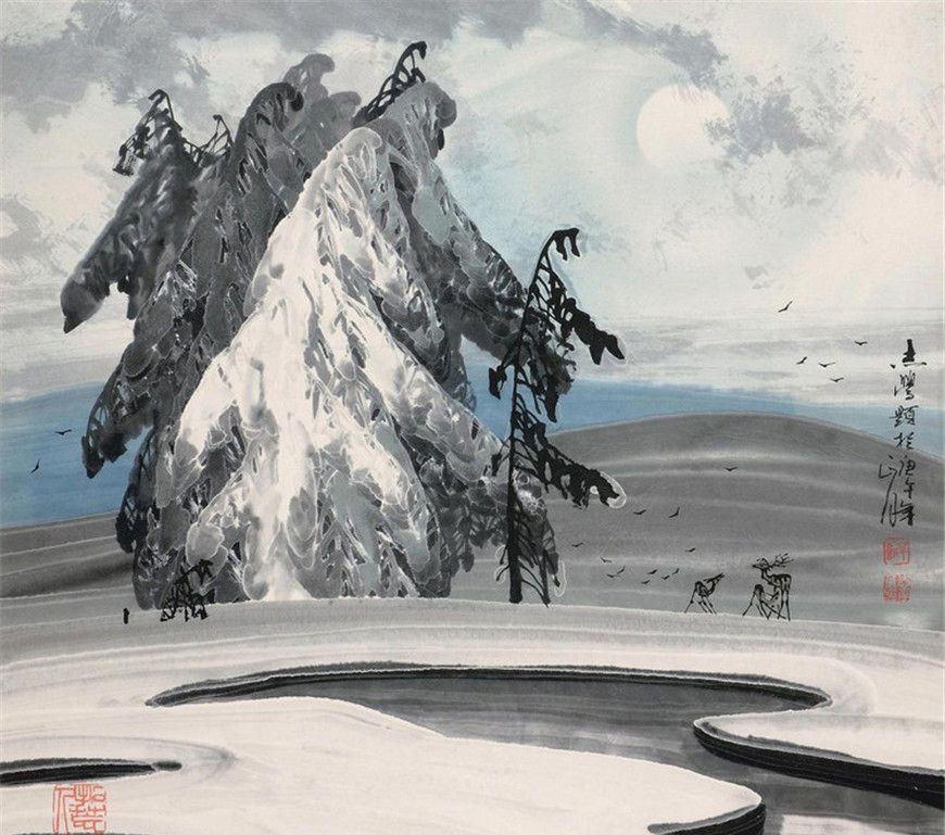 当代画家于志学冰雪山水画作品欣赏