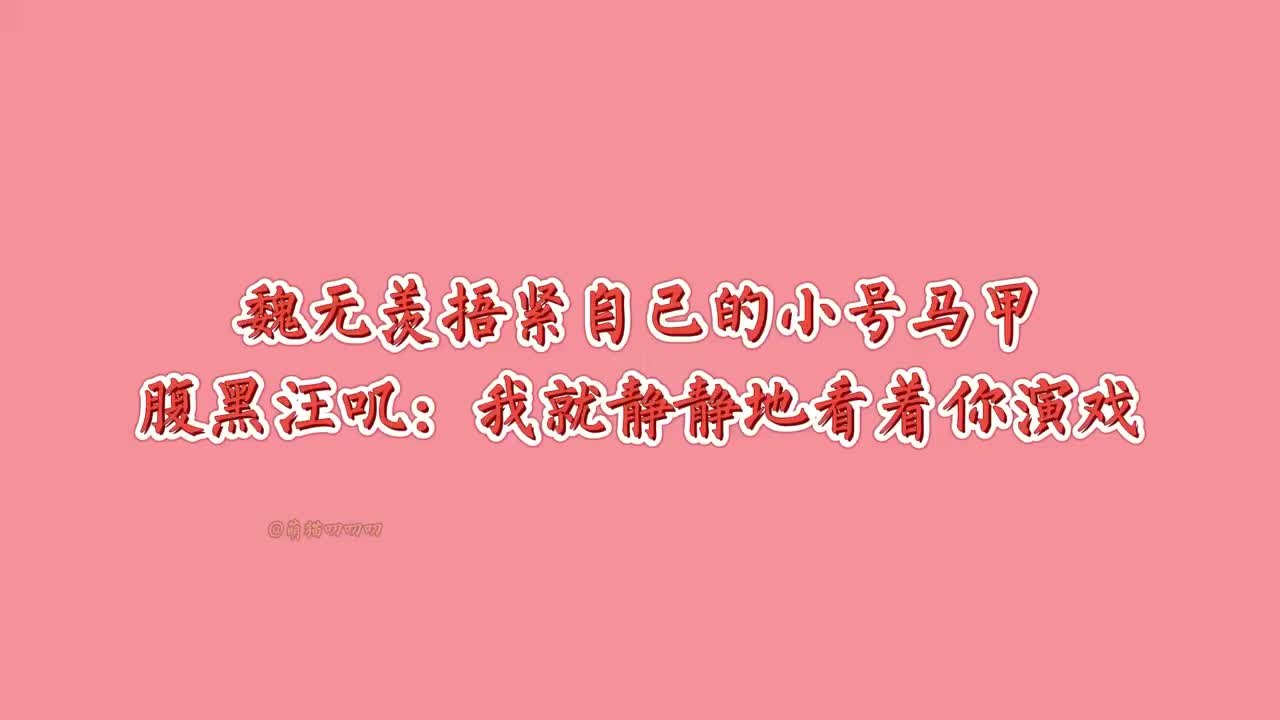魏无羡捂紧自己的小号马甲腹黑汪叽我就静静地看着你演戏