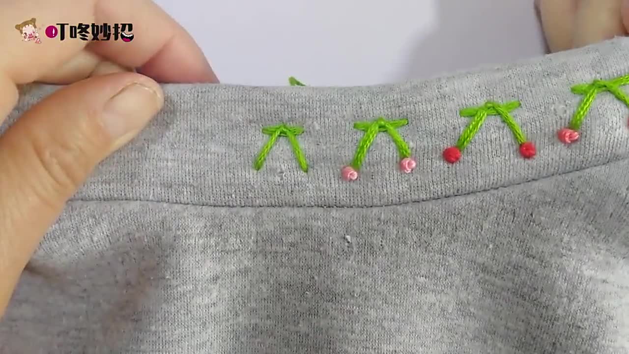 手缝红樱桃针法简单漂亮易学