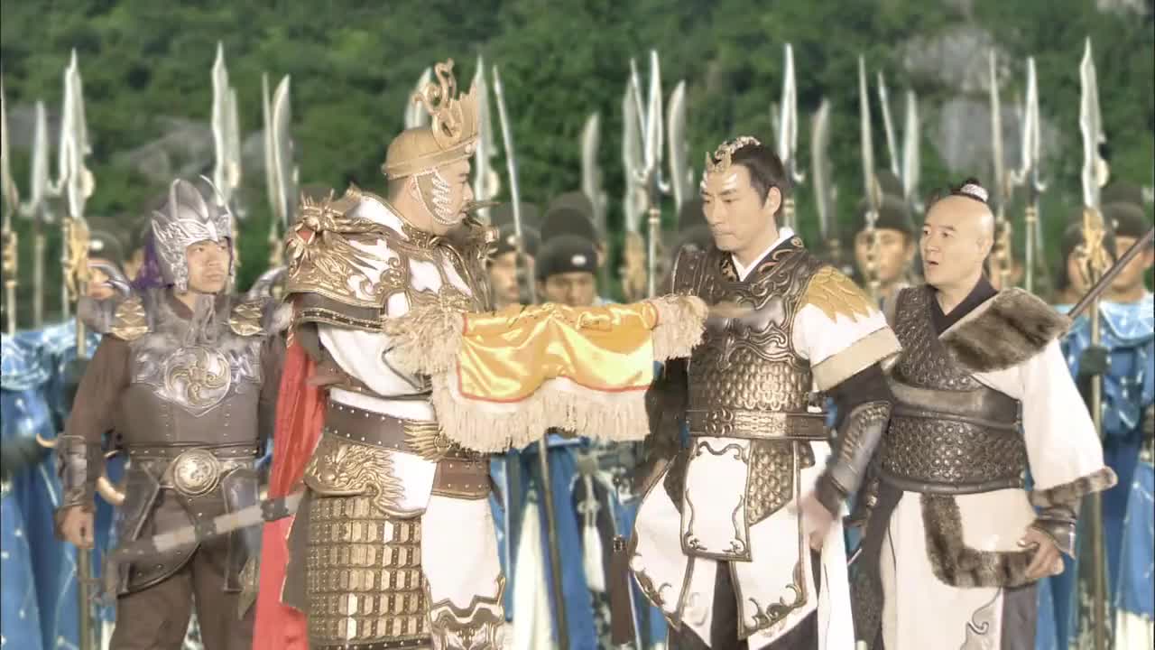 石敢当之雄峙天东二郎神把黄旗给石敢当哪吒带人出来带路