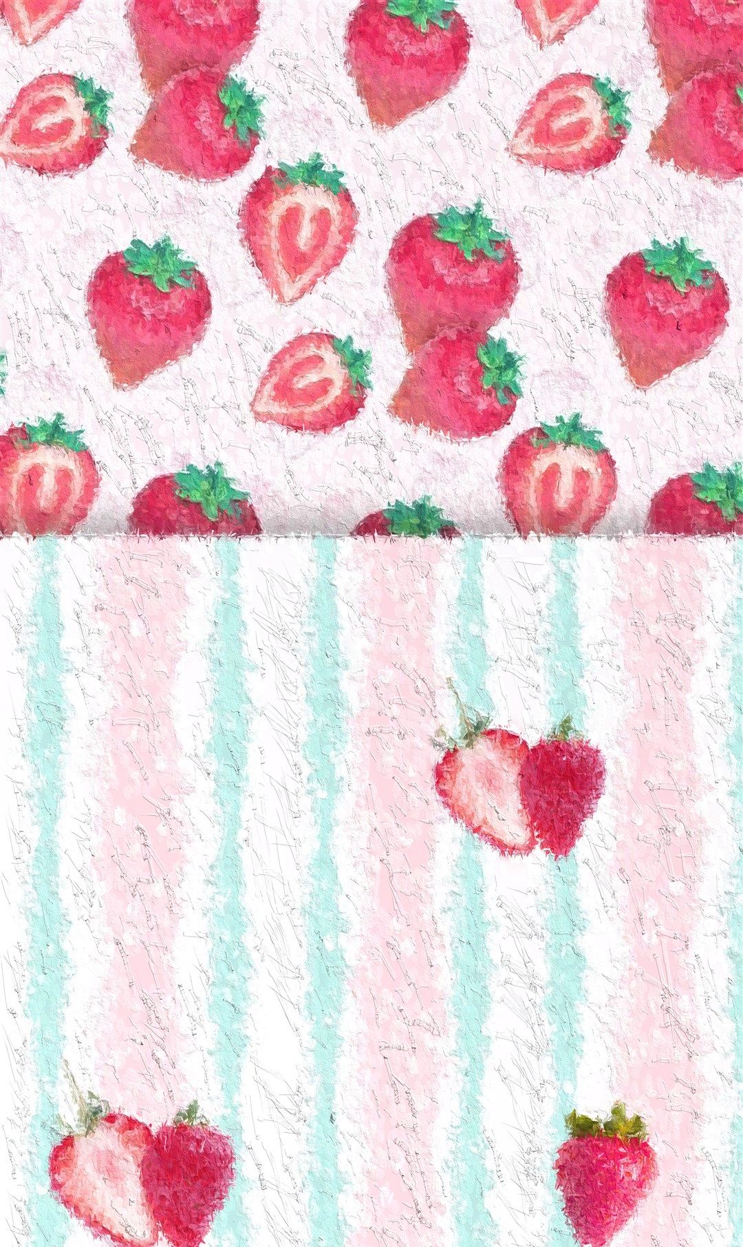 少女心草莓图案平铺壁纸,浪漫的粉红色,无法抵挡的甜美