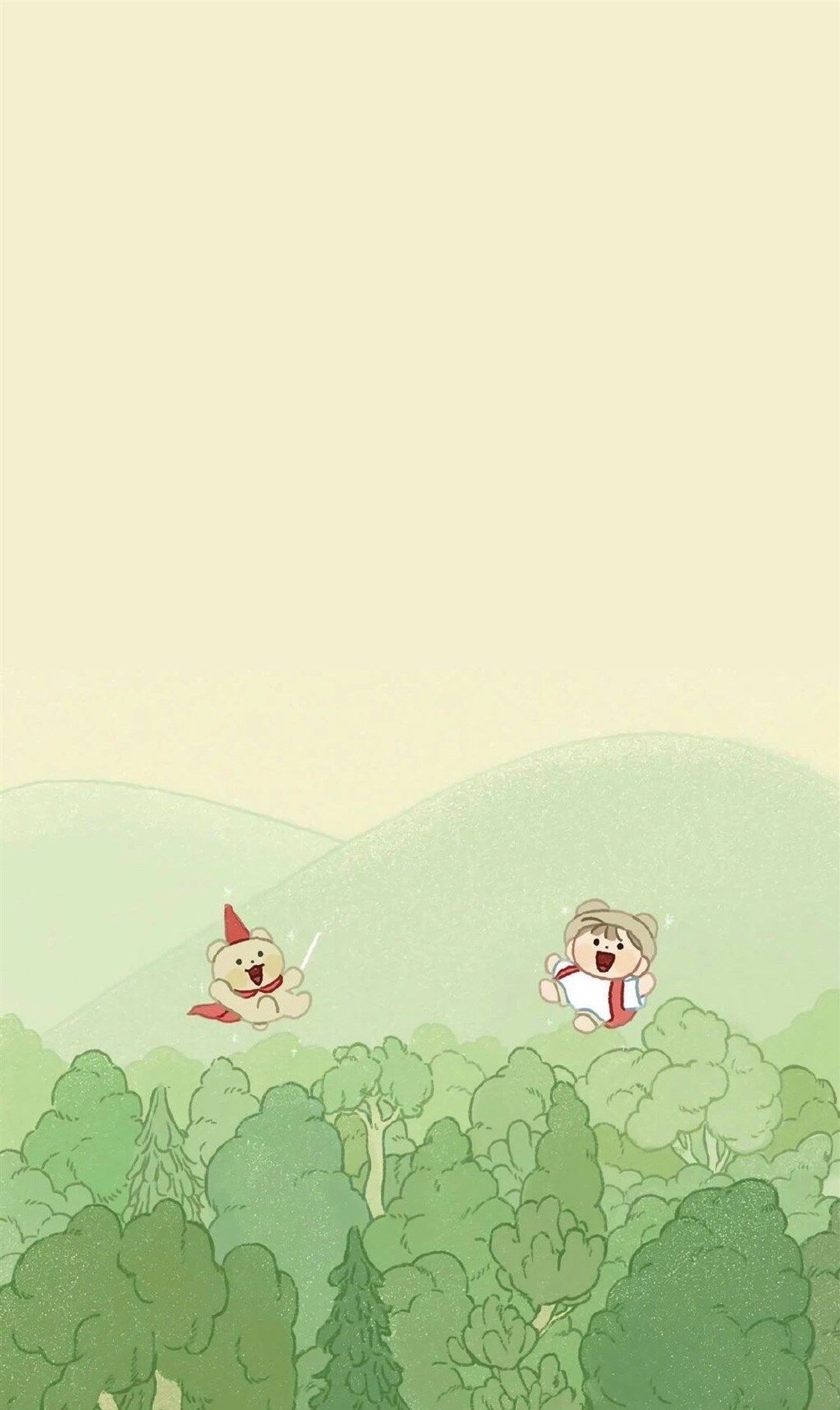 可爱卡通壁纸小动物和小孩子的结合童趣满满
