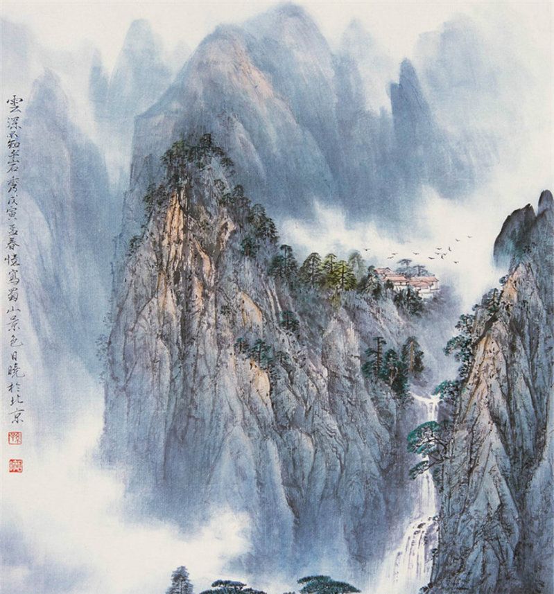 当代画家孙日晓山水画作品欣赏__财经头条