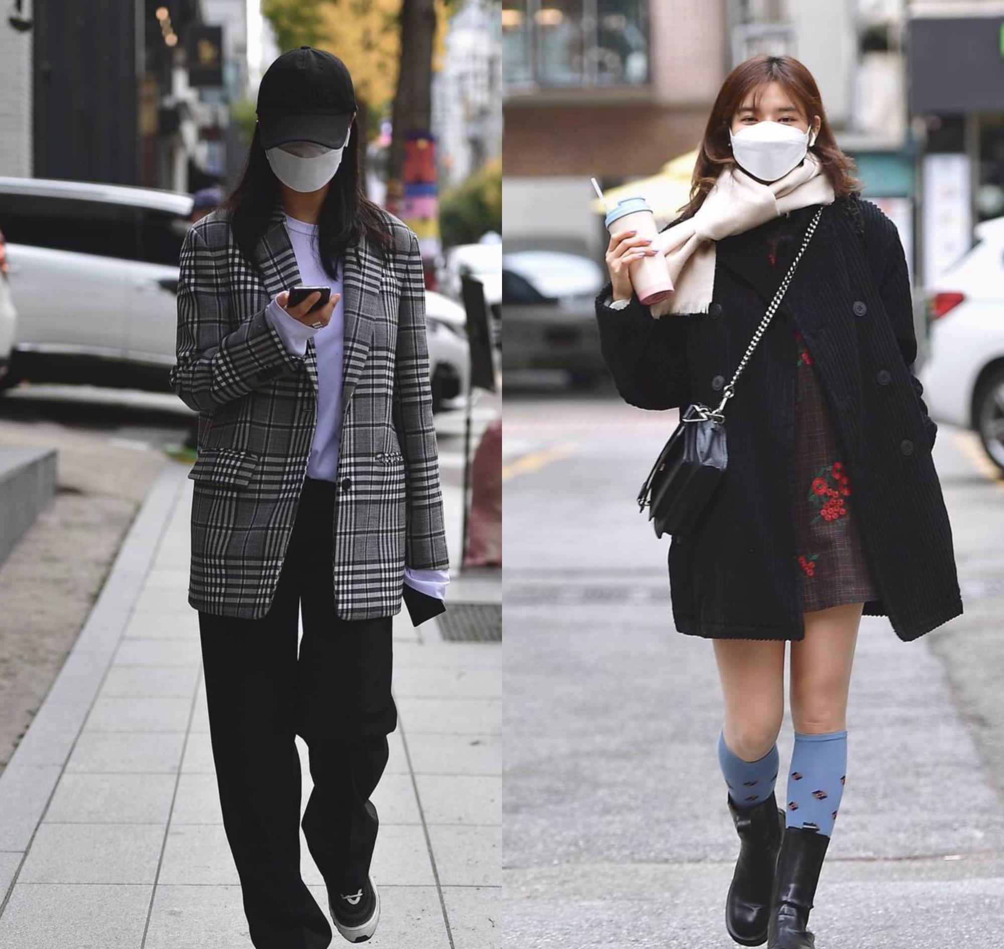 韩国时髦的小姐姐街拍也太好看了吧简约帅酷又温暖