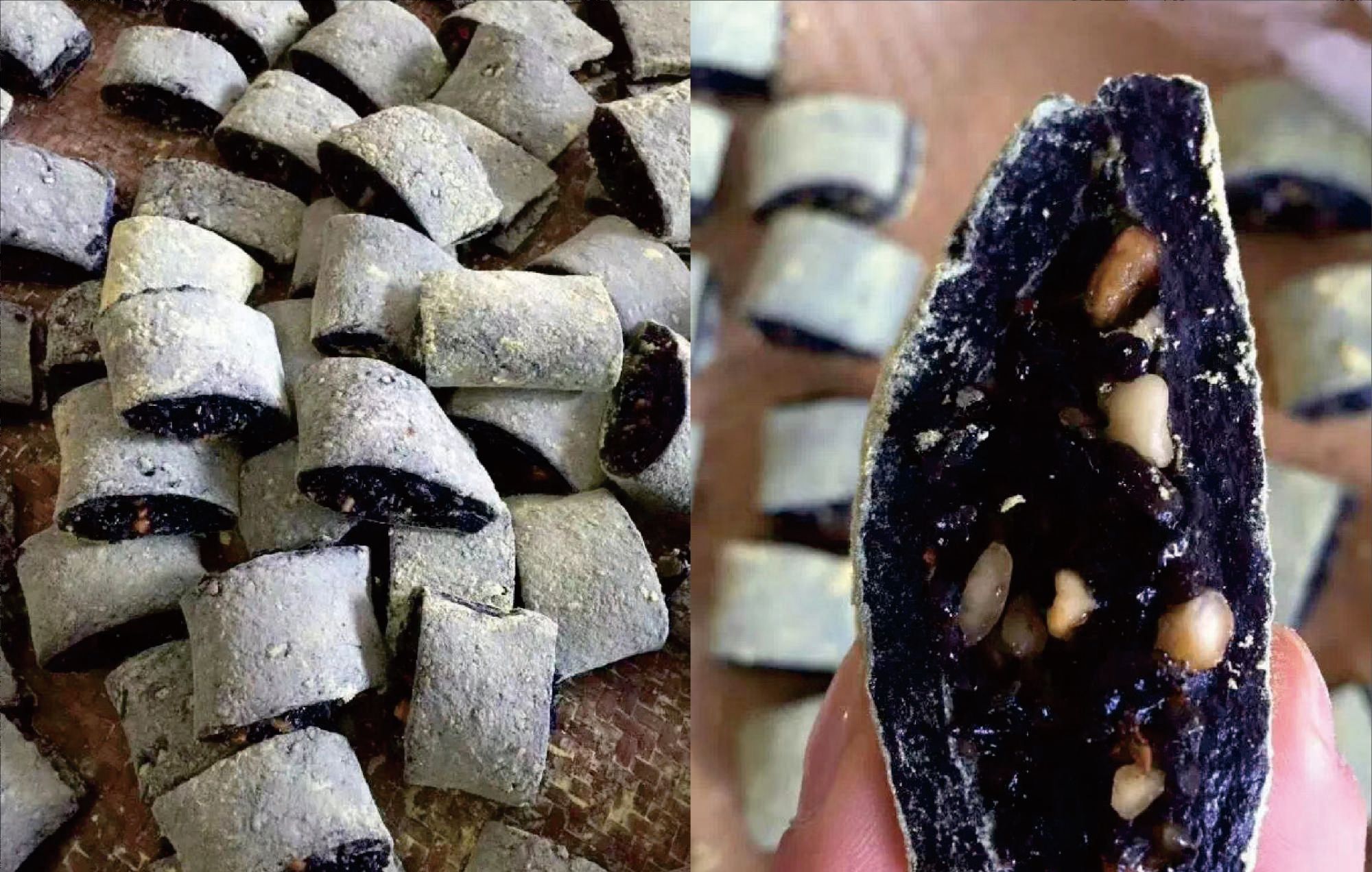 温岭特色小吃—乌饭麻糍