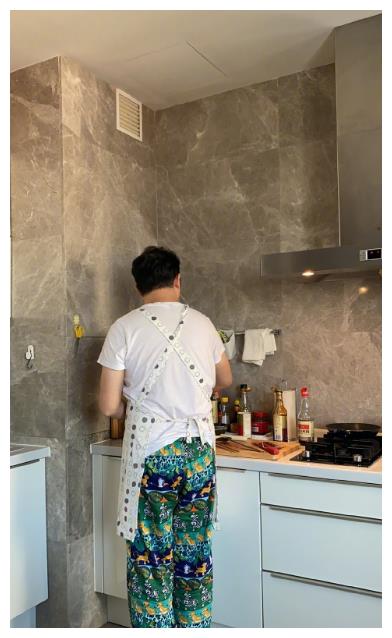 胡可晒老公下厨做饭照,沙溢一身打扮接地气,裤子更是成亮点
