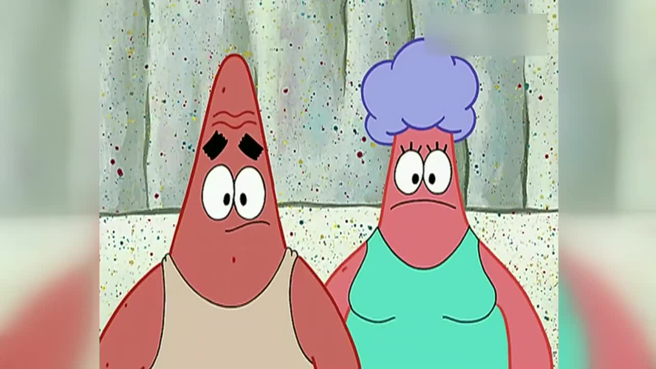 派大星和父母在嘲笑海绵宝宝,海绵宝宝终于崩溃了,直接穿墙跑了