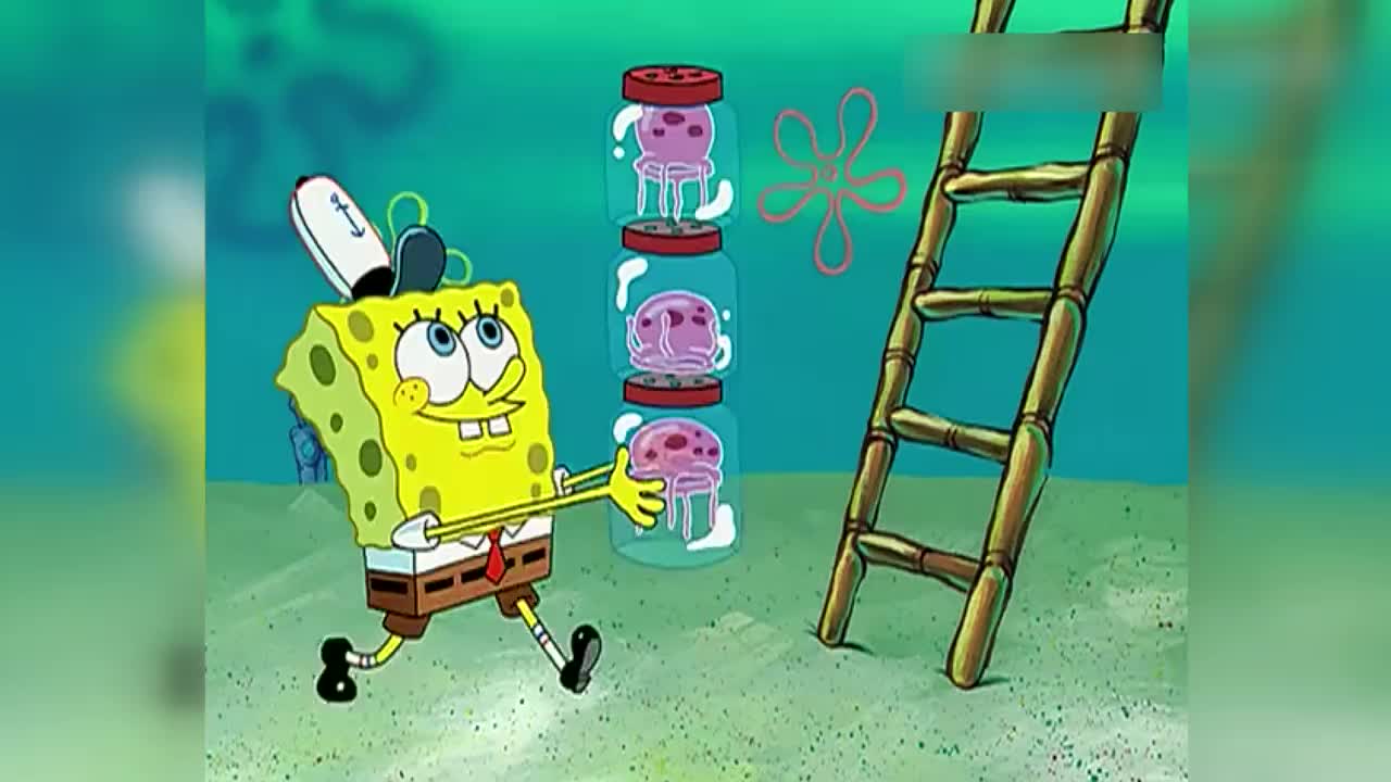 蟹老板为了赚钱,竟不惜让海绵宝宝抓光了海底的水母,太夸张了!