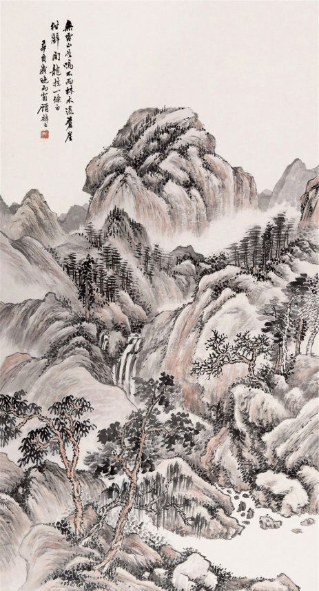 淡雅秀丽,自然天真,清末民初著名画家顾麟士山水画作品欣赏